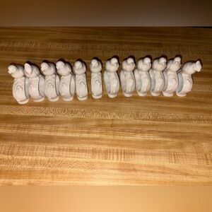 Porcelain White Bird assortment napkin rings, set of 12, Elegant and nice!